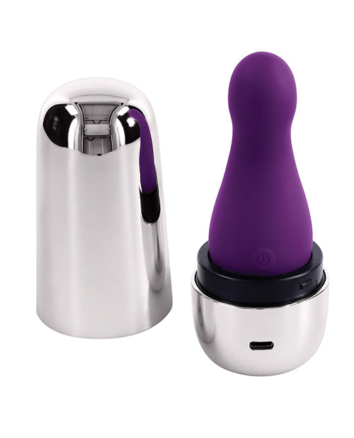 Playboy Pleasure The Jet Set Vibrator - Acai/Silver - LUST Depot