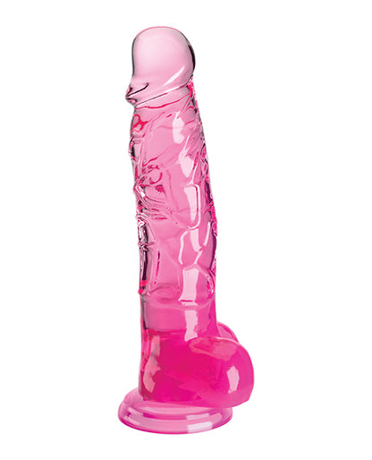 King Cock Clear 8" Cock W/balls - Pink - LUST Depot