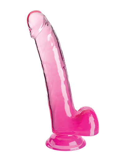 King Cock Clear 9" Cock W/balls - Pink - LUST Depot