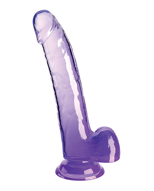 King Cock Clear 9" Cock W/balls - Purple - LUST Depot