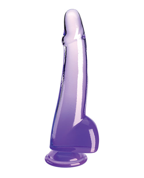 King Cock Clear 10" Cock W/balls - Purple - LUST Depot