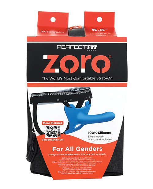 Perfect Fit Zoro 6.5" Strap On W/case - Blue - LUST Depot