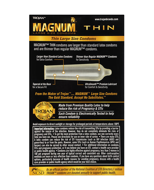 Trojan Magnum Thin Condom - Pack of 12 - LUST Depot