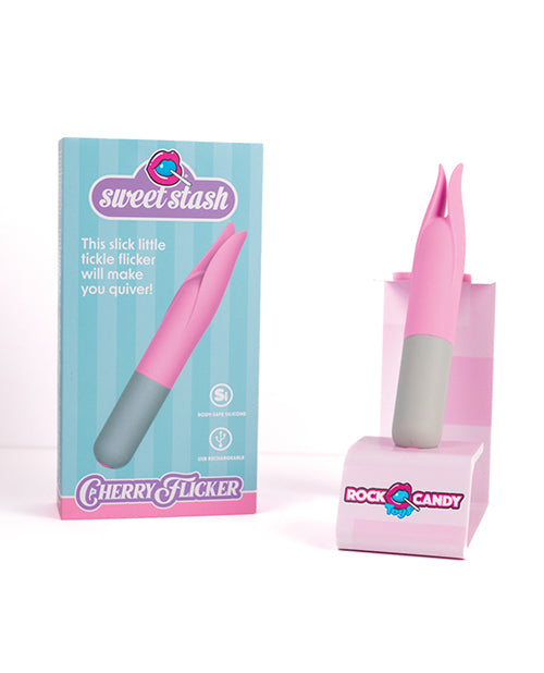 Rock Candy Cherry Flicker Clit Tickler - Pink/Grey - LUST Depot