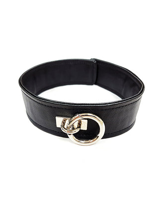 Rouge Fetish Play Vegan Leather Collar - Black