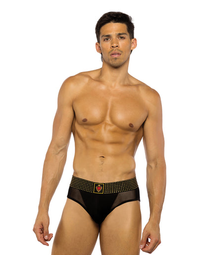 Sacred Heart Briefs w/Studded Elastic Waist Band - Black MD