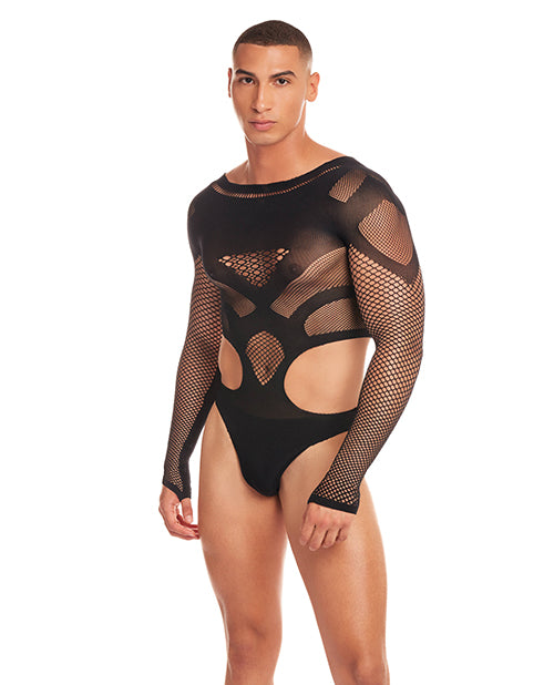 Rainbow Party Out of Orbit Mesh Bodysuit - Black L/XL - LUST Depot