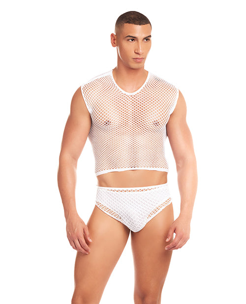 Rainbow Party Net Flex Large Mesh 3 pc Set - White L/XL - LUST Depot