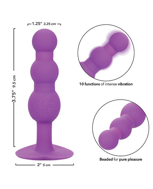 First Time Vibrating Triple Beaded Anal Probe - Purple - LUST Depot