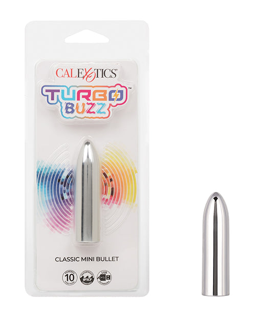 Turbo Buzz Classic Mini Bullet Stimulator - Silver - LUST Depot