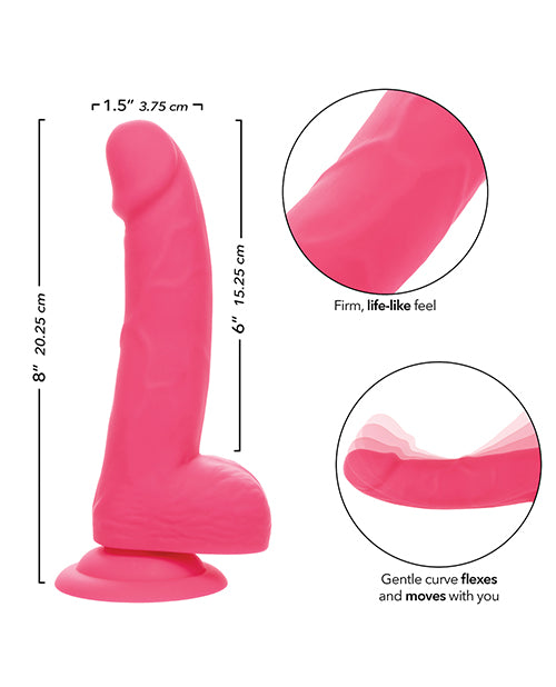 Silicone Studs Neon 6" Dildo - Pink