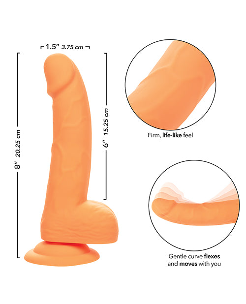 Silicone Studs Neon 6" Dildo - Orange