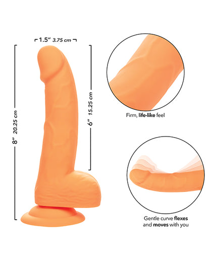 Silicone Studs Neon 6" Dildo - Orange