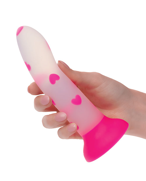 Glow Stick Heart Suction Cup Glow-in-the-Dark Dildo - Pink - LUST Depot