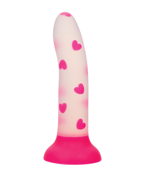 Glow Stick Heart Suction Cup Glow-in-the-Dark Dildo - Pink - LUST Depot