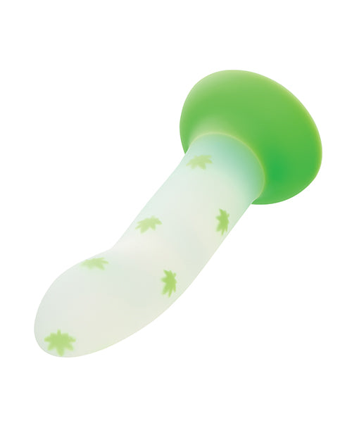 Glow Stick Leaf Suction Cup Glow-in-the-Dark Dildo - Green - LUST Depot