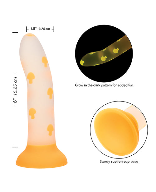 Glow Stick Mushroom Suction Cup Glow-in-the-Dark Dildo - Yellow - LUST Depot