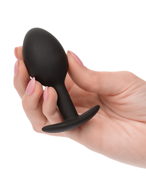 Weighted Silicone Anal Plug - Black - LUST Depot