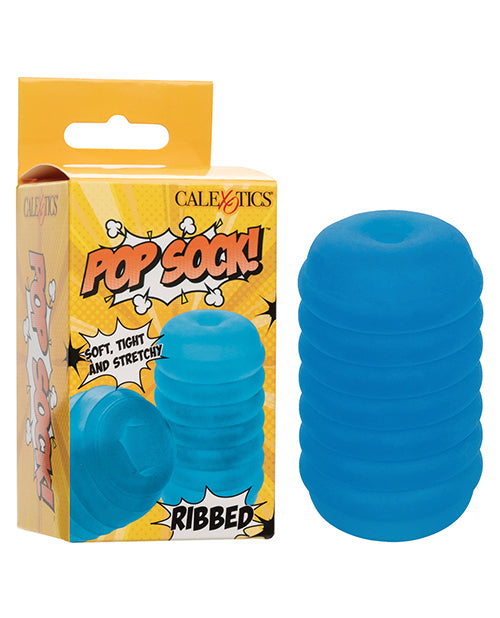 Pop Sock Ribbed Masturbator - Blue - LUST Depot