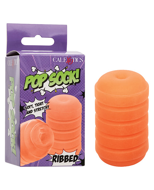 Pop Sock Ribbed Masturbator - Orange - LUST Depot