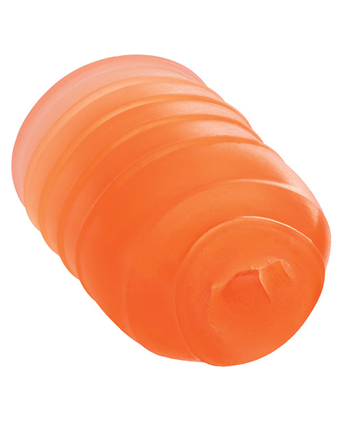 Pop Sock Ribbed Masturbator - Orange - LUST Depot