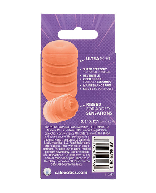 Pop Sock Ribbed Masturbator - Orange - LUST Depot