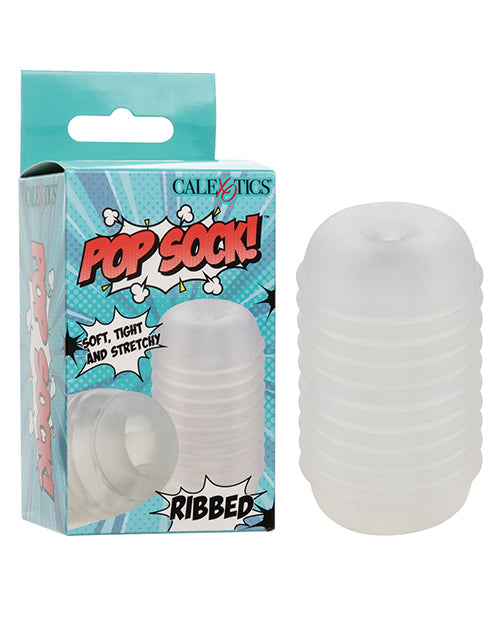 Pop Sock Ribbed Masturbator - Clear - LUST Depot