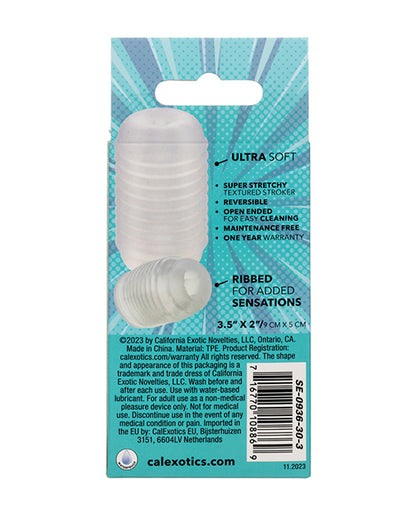 Pop Sock Ribbed Masturbator - Clear - LUST Depot