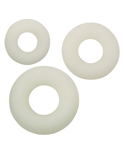 Alpha Liquid Silicone Glow in the Dark Cock Ring - Set of 3 - LUST Depot