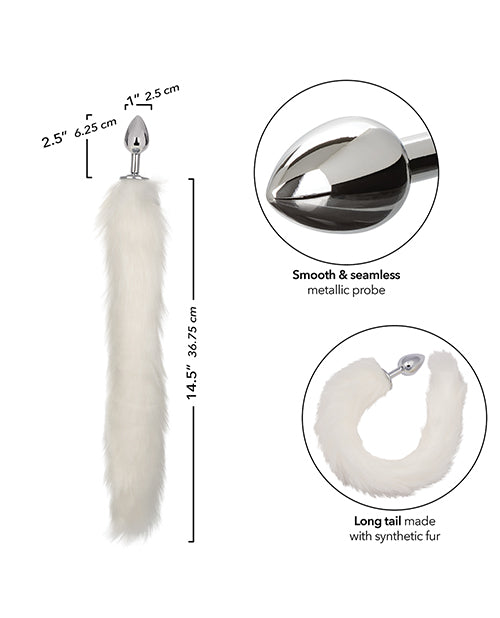 Running Wild White Tail Metallic Anal Probe - LUST Depot