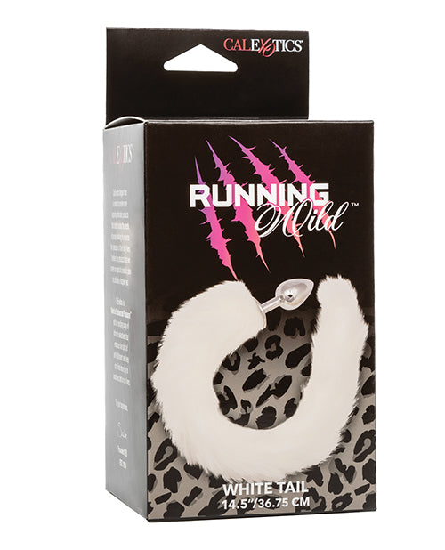 Running Wild White Tail Metallic Anal Probe - LUST Depot