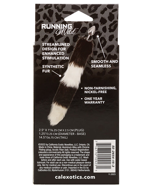 Running Wild Black & White Tail Metallic Anal Probe - LUST Depot