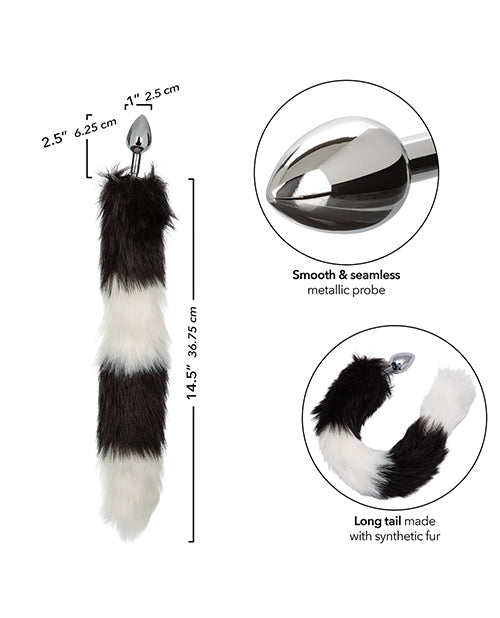 Running Wild Black & White Tail Metallic Anal Probe - LUST Depot