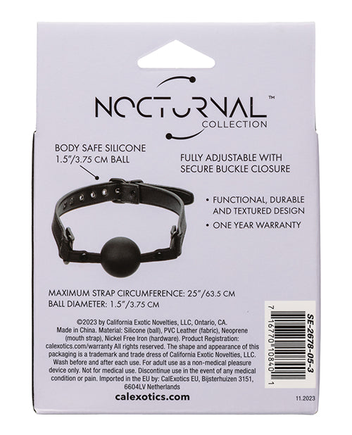 Nocturnal Collection Silicone Ball Gag - Black - LUST Depot