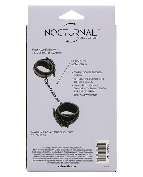 Nocturnal Collection Detachable Adjustable Wrist Cuffs - Black - LUST Depot