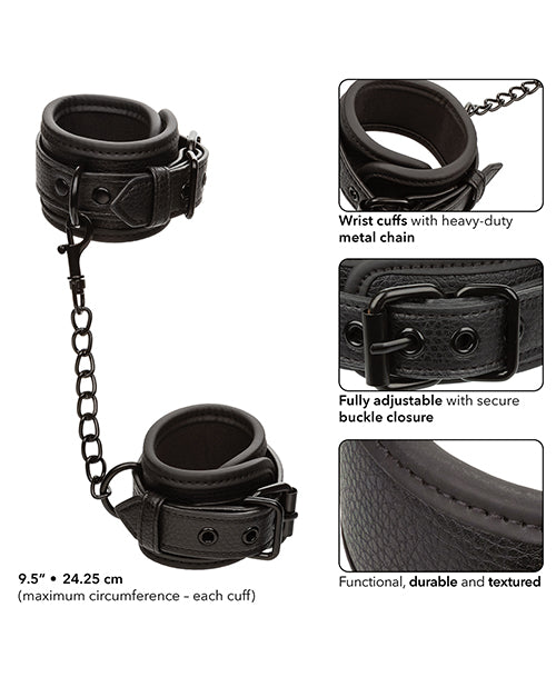 Nocturnal Collection Detachable Adjustable Wrist Cuffs - Black - LUST Depot