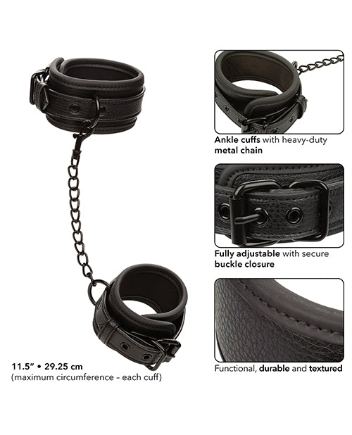 Nocturnal Collection Adjustable Ankle Cuffs - Black - LUST Depot