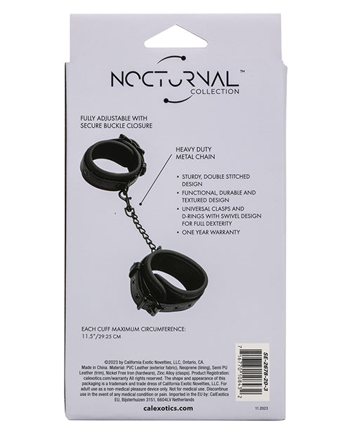 Nocturnal Collection Adjustable Ankle Cuffs - Black - LUST Depot