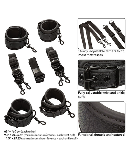 Nocturnal Collection Adjustable Bed Restraints - Black - LUST Depot