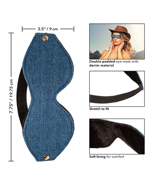 Ride 'em Premium Denim Collection Eye Mask - LUST Depot