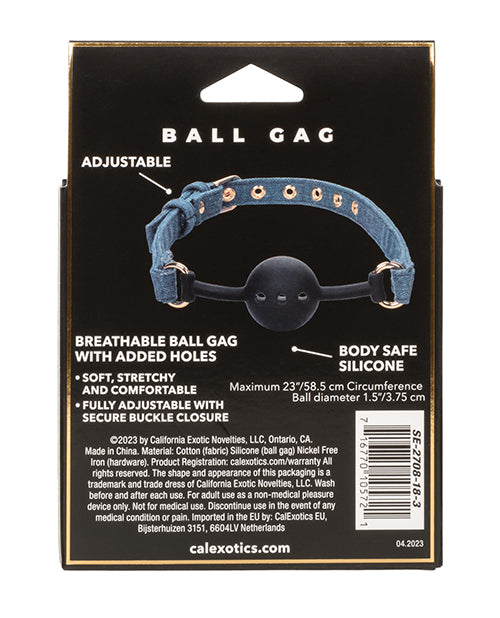 Ride 'em Premium Denim Collection Ball Gag - LUST Depot