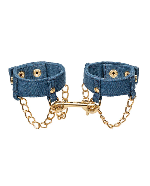 Ride 'em Premium Denim Collection Wrist Cuffs - LUST Depot