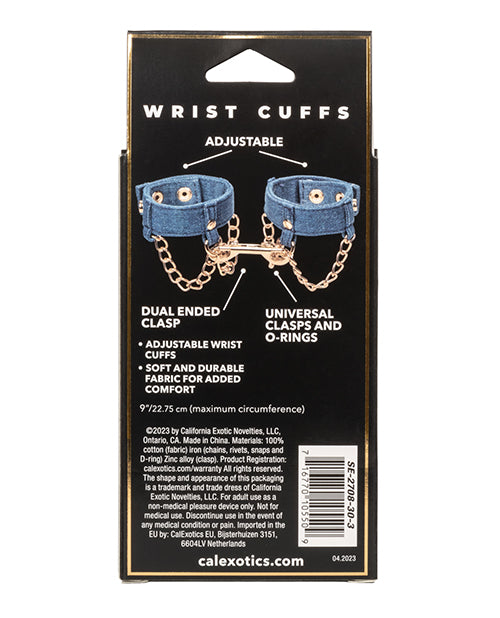 Ride 'em Premium Denim Collection Wrist Cuffs - LUST Depot