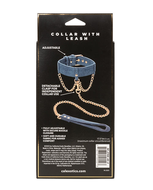 Ride 'em Premium Denim Collection Collar W/leash - LUST Depot