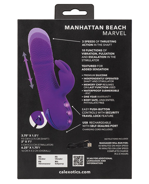 California Dreaming Manhattan Beach Marvel Dual Stimulation Vibe - Purple - LUST Depot