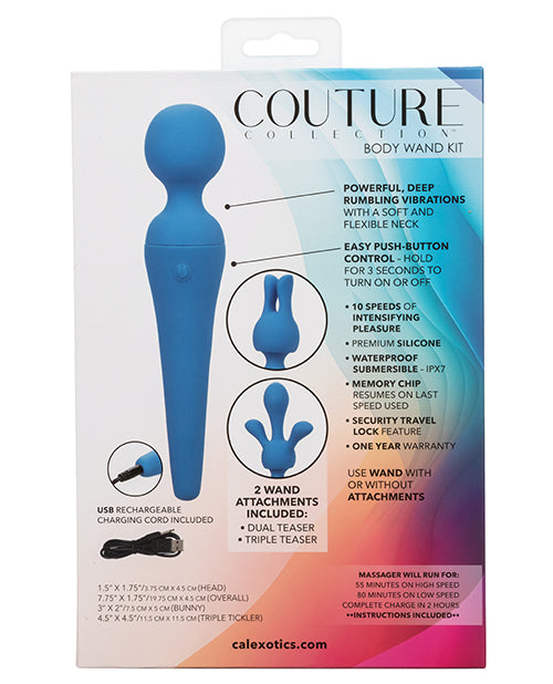 Couture Collection Body Wand Vibrator Kit - Blue - LUST Depot