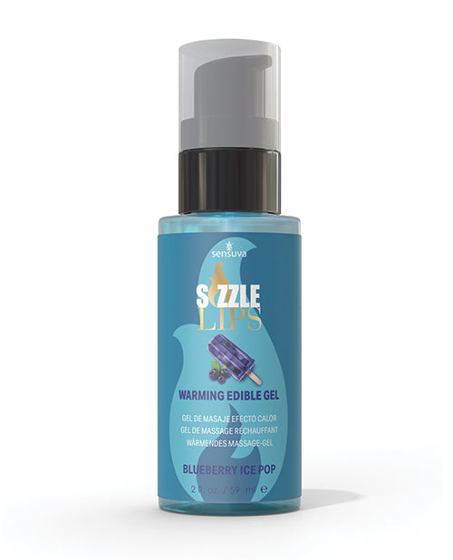 Sizzle Lips Warming Gel - 2 oz Bottle Blueberry Ice Pop - LUST Depot