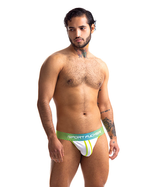 Sport Fucker Jersey Jock - Xl Green/white - LUST Depot