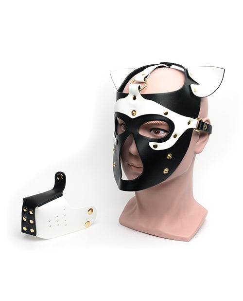 665 Bondage Pup Hood - O/S Black/White - LUST Depot