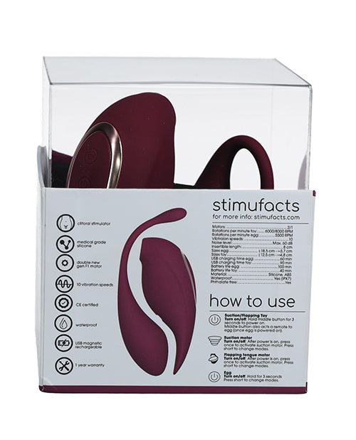 Shots Twitch 2 Vibrator W/remote Control Vibrating Egg - Burgundy - LUST Depot